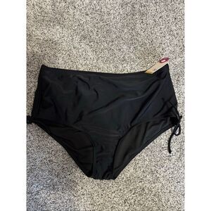 SO Junior Plus High Waisted Ruched Bikini Bottoms